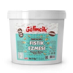 Gelincik Parçacıklı Şekersiz Fıstık Ezmesi 5 Kg - Gelincik